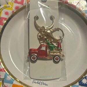 Red and Green Holiday Truck Keychain / Bag Charm